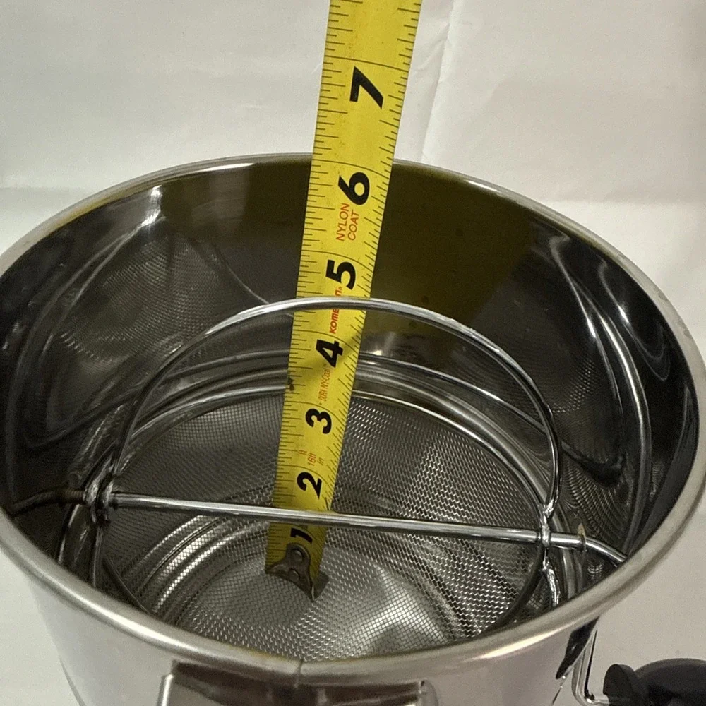 Flour Sifter 8 Cup‎ Stainless Steel Rotary Hand Crank New!
